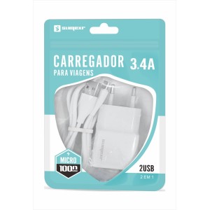 (SX-DZV8) - Carregador De Parede + Cabo Micro Usb - [Caixa com 300 peças]